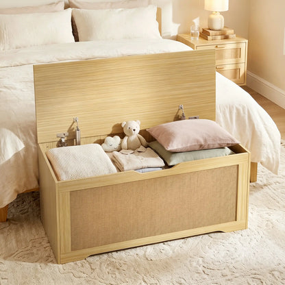Storage Chest with Lift Top Storage Chest with Safety Hinges 39.4" Oak Storage Cabinets at Gallery Canada