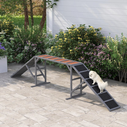 Dog Agility Ramp With Safety Bar, Non-Slip Surface, Gray Dog Agility Training Equipment at Gallery Canada