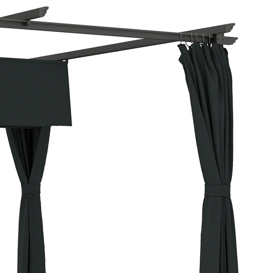 10' x 13' Pergola, Retractable Canopy, UPF30+ Sun Shade, Garden, Backyard Pergolas Dark Grey at Gallery Canada