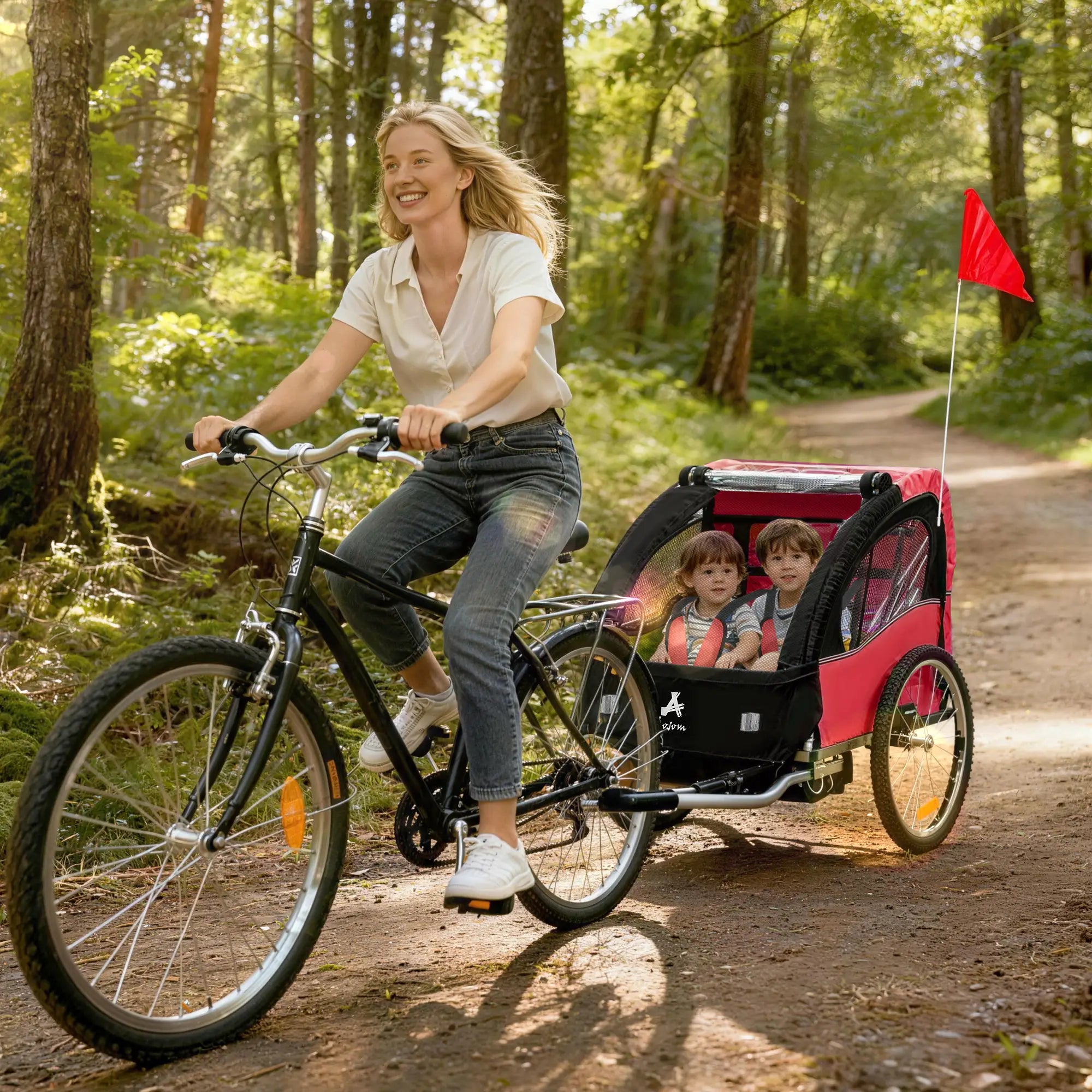 2 Seat Bike Trailer For Kids, Baby Stroller, 20
