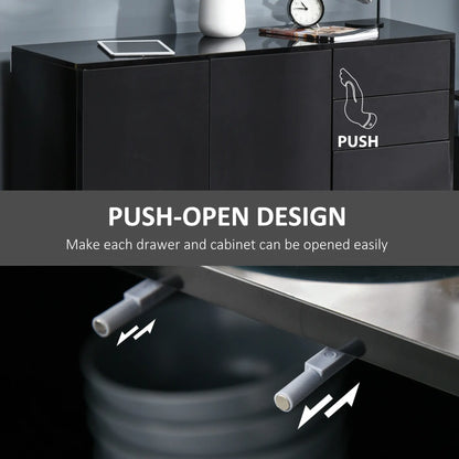 Modern Kitchen Sideboard, Coffee Bar with 2 Drawers, Black Bar Cabinets at Gallery Canada