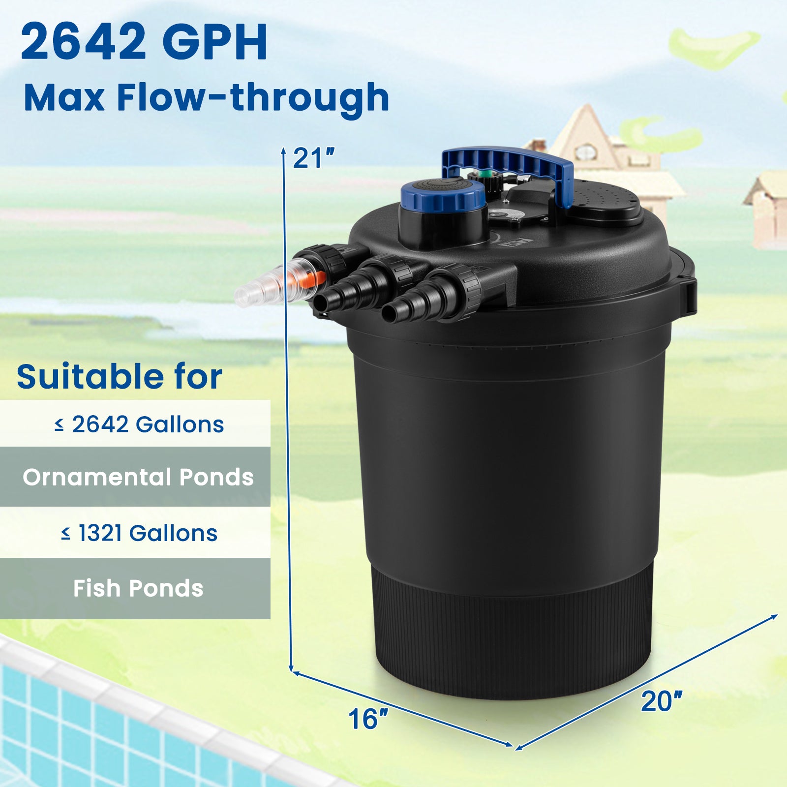 4000 Gallon Pond Pressure Bio Filter With 13W UV Light Watering & Irrigation at Gallery Canada