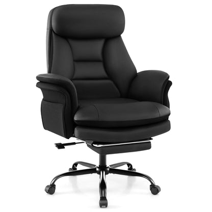 400 LBS Ergonomic Big & Tall Office Chair, Faux Leather, Black Office Chairs at Gallery Canada