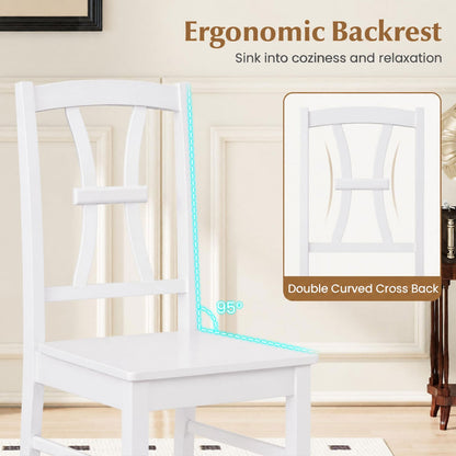 Dining Chair Set of 2, Rubber Wood, 400 lbs, White Dining Chairs at Gallery Canada