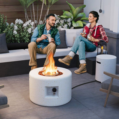 40,000 BTU Fire Pit Table Set, Hideaway Tank Holder, White Fire Pit Tables at Gallery Canada