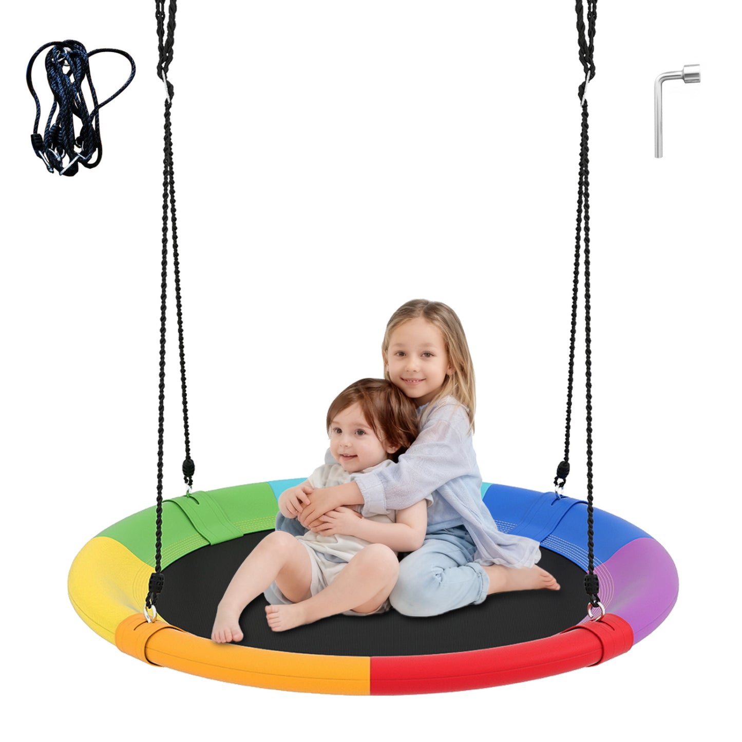 40 Inch Flying Saucer Tree Swing, Outdoor Kids Play, Multicolor Swing & Playsets at Gallery Canada