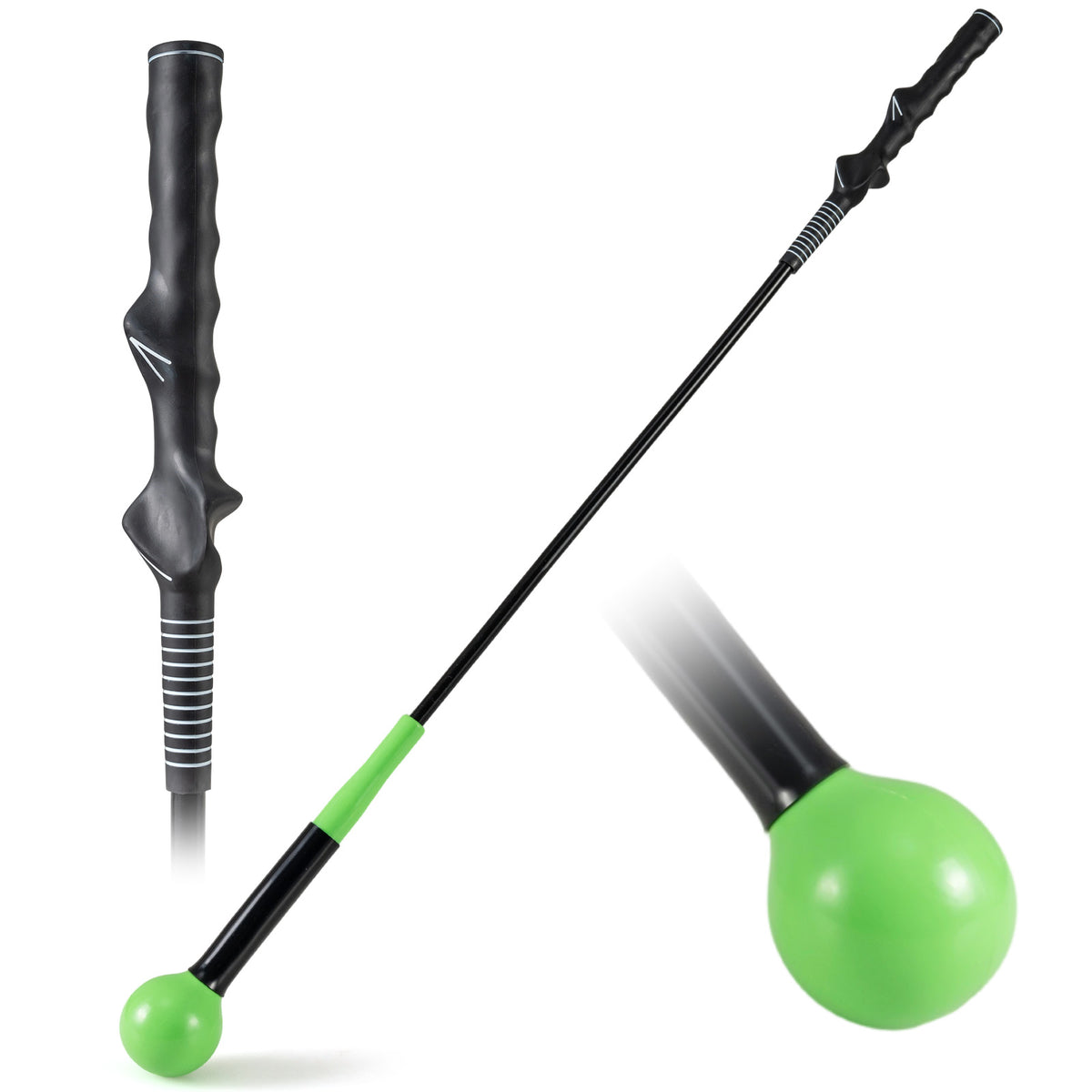 40 Inch Golf Swing Trainer Aid with Weighted Head for Grip Rhythm Balance, Green Golf at Gallery Canada