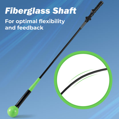 40 Inch Golf Swing Trainer Aid with Weighted Head for Grip Rhythm Balance, Green Golf at Gallery Canada