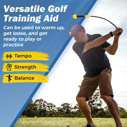 40 Inch Golf Swing Trainer Aid with Weighted Head for Grip Rhythm Balance, Yellow Golf at Gallery Canada