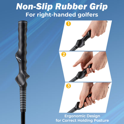 40 Inch Golf Swing Trainer Aid with Weighted Head for Grip Rhythm Balance, Yellow Golf at Gallery Canada