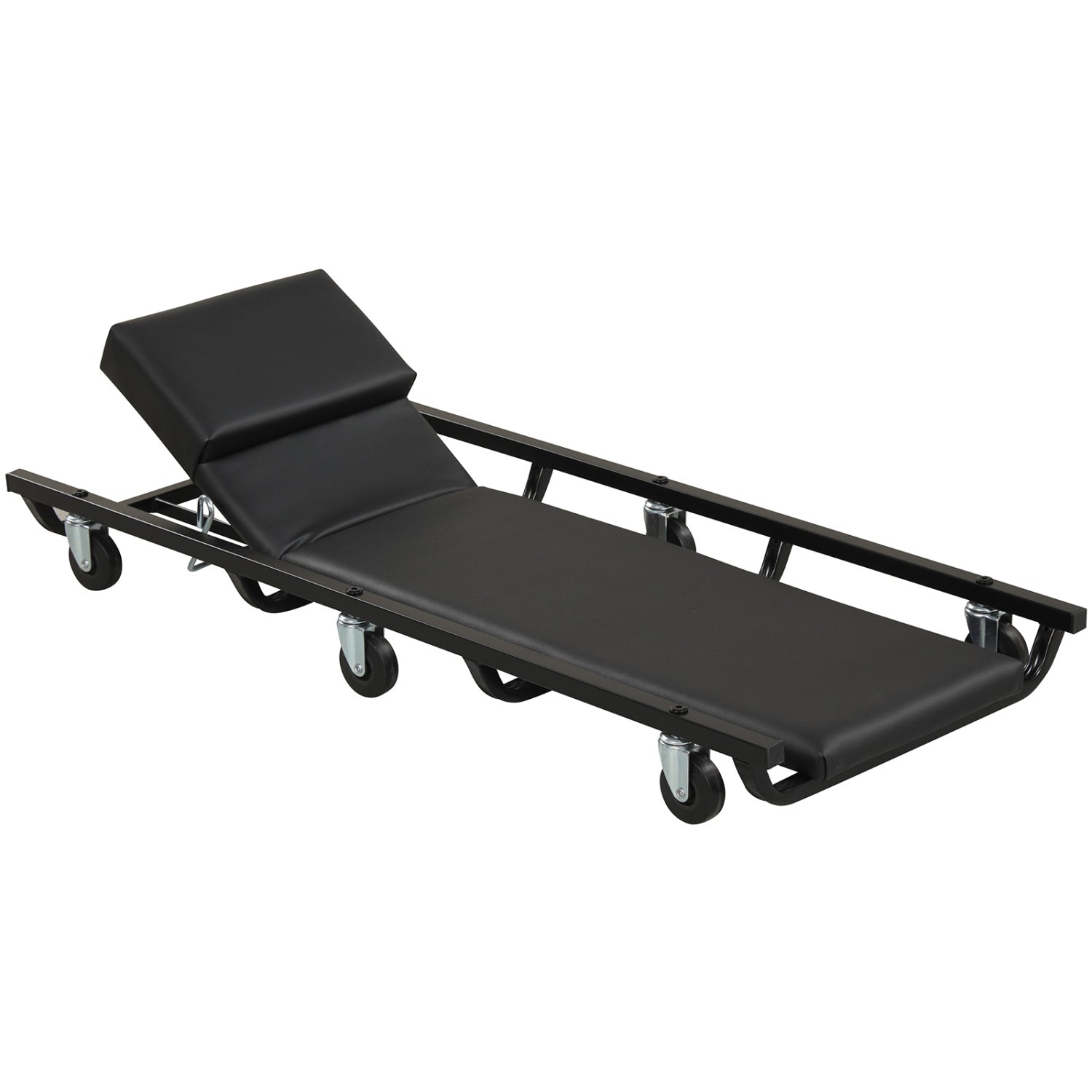 40 Inch Rolling Creeper Cart, Adjustable Backrest, Headrest, Black Garages at Gallery Canada