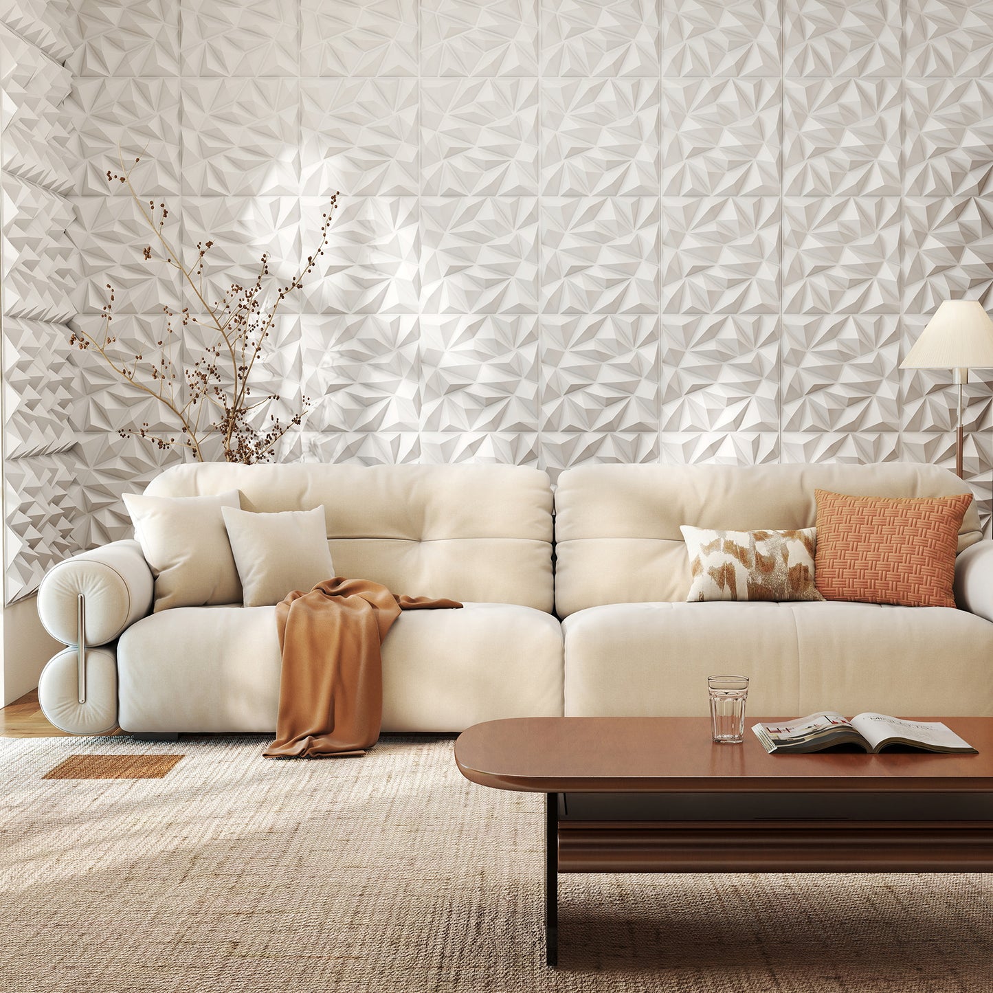 40-Pack 3D Wall Panels, Decorative Diamond Patterns, White Decorative Accessories at Gallery Canada
