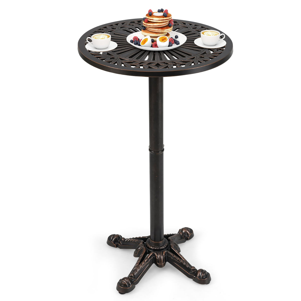 41.5 Inch Patio Round Bar Table Cast Aluminum Bistro Table for Garden, Bronze Patio Coffee Tables Bronze at Gallery Canada