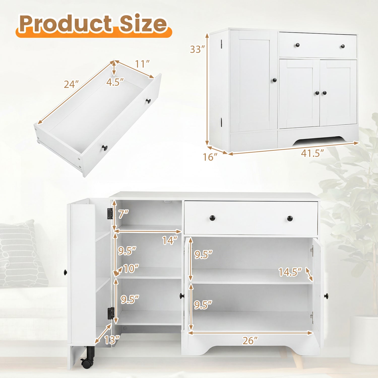 Modern Coffee Bar Cabinet 41.5