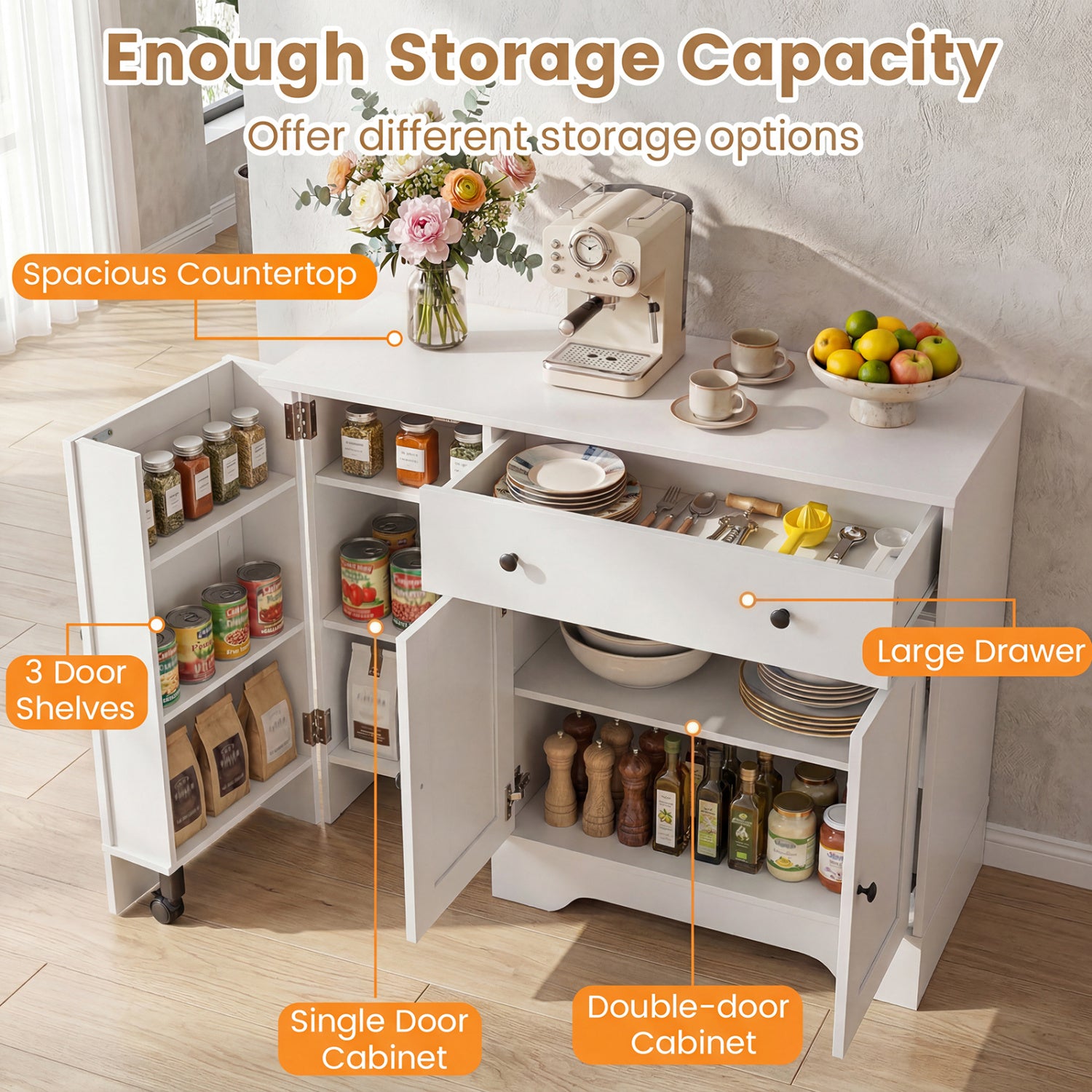 Modern Coffee Bar Cabinet 41.5