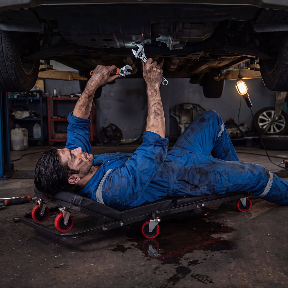 41" Foldable Mechanic Creeper, 450 LBS Capacity, Black Garages at Gallery Canada