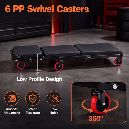 41" Foldable Mechanic Creeper, 450 LBS Capacity, Black Garages at Gallery Canada