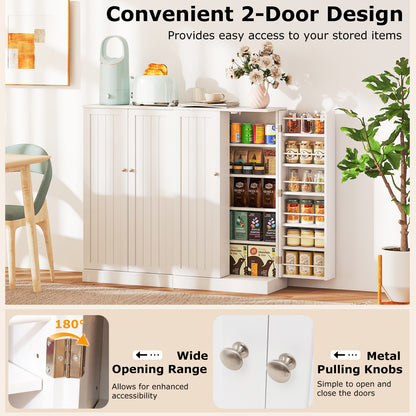 41 Inch Pantry Cabinet, Kitchen Storage Cabinet With Doors And Shelves, White Sideboards Cabinets & Buffets at Gallery Canada