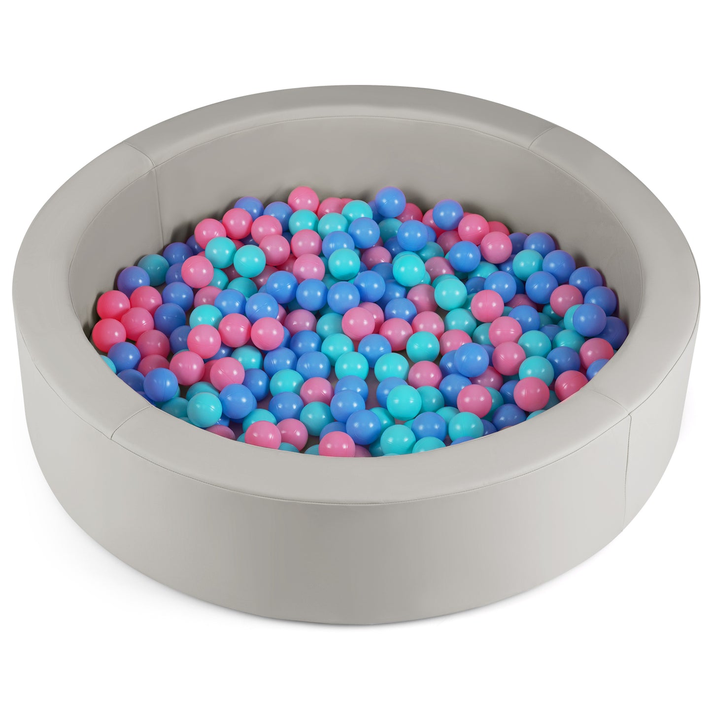 42.5 Inch Round Foam Ball Pits with 25D Sponge Filling and Washable PU Cover for Toddlers, Gray Climbers & Slides at Gallery Canada