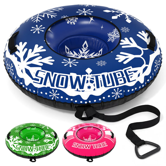 42" Heavy-duty Inflatable Snow Tube with Detachable Tow Strap, Blue Winter Sports & Activities Blue at Gallery Canada