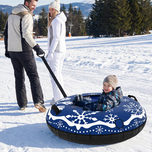 42" Heavy-duty Inflatable Snow Tube with Detachable Tow Strap, Blue Winter Sports & Activities Blue at Gallery Canada