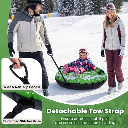 42" Heavy-duty Inflatable Snow Tube with Detachable Tow Strap, Green Winter Sports & Activities at Gallery Canada