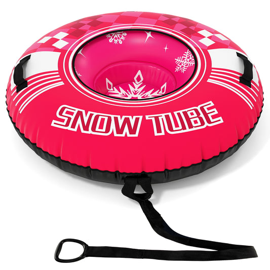 42" Heavy-duty Inflatable Snow Tube with Detachable Tow Strap, Pink Winter Sports & Activities Pink at Gallery Canada