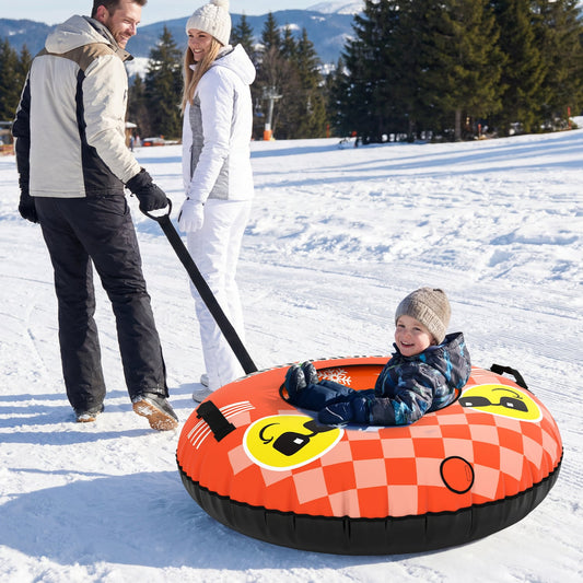 42" Heavy-Duty Inflatable Snow Tube, Detachable Tow Strap, Orange Winter Sports & Activities Orange at Gallery Canada