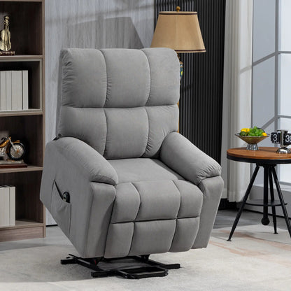 Electric Recliner Lift Chair, Microfibre Upholstered, Remote, Grey Electric Power Lift Chairs at Gallery Canada
