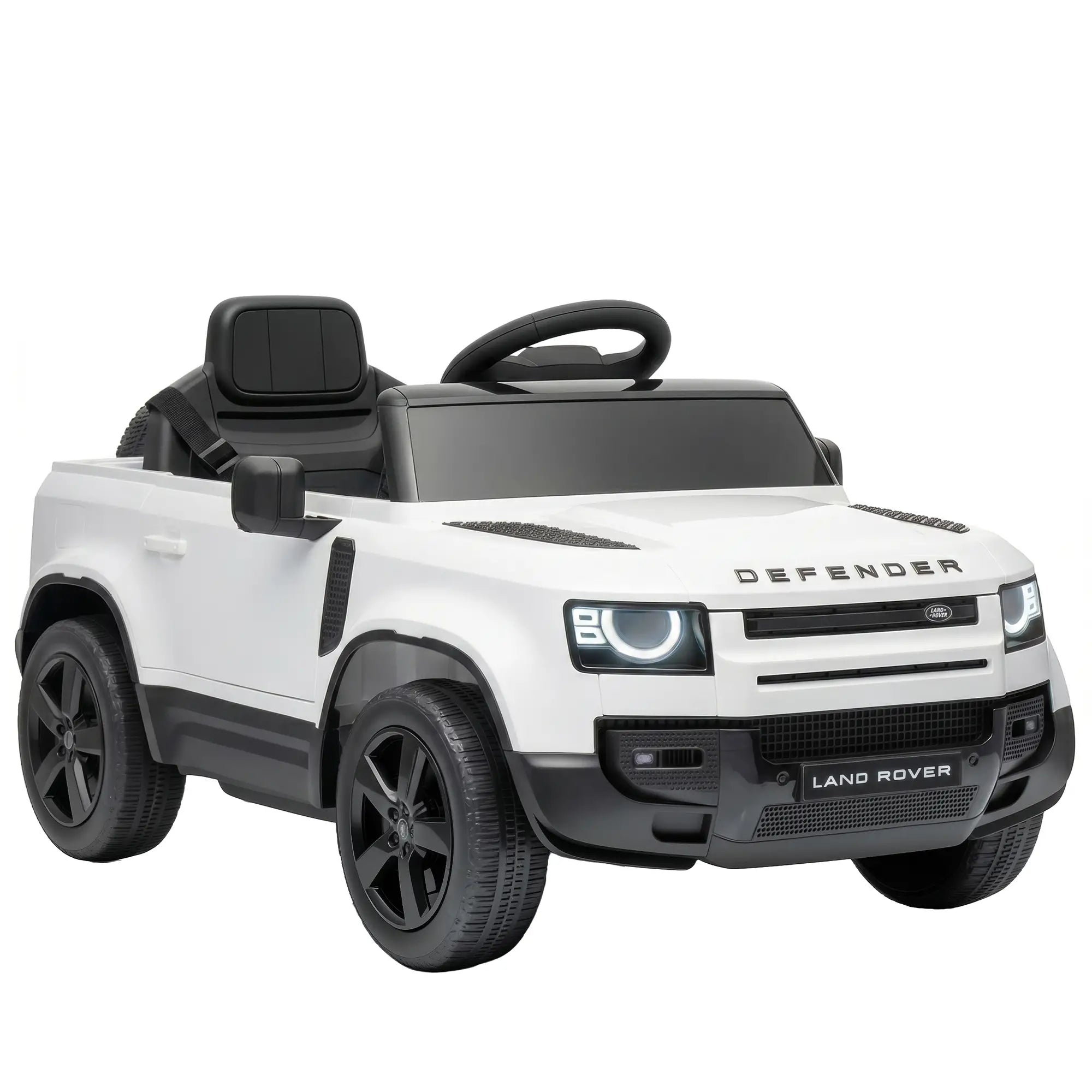 12V Licensed Land Rover Ride-On Car, Remote, White Electric Toy Cars at Gallery Canada