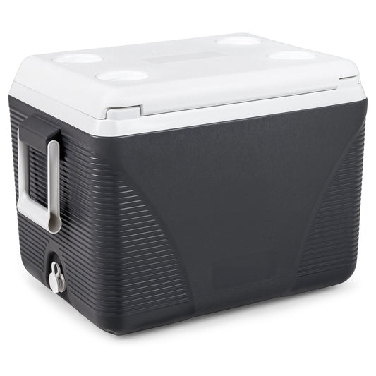 43.3 Quart Portable Hard Cooler With Handles, Black Coolers Black at Gallery Canada