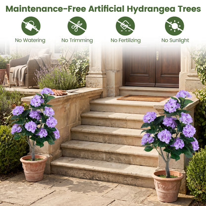 43.5" Artificial Hydrangea Tree 2 Pack, Purple Faux Plants at Gallery Canada
