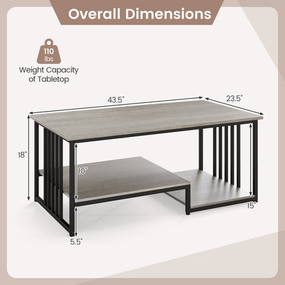 Coffee Table, 2-Tier With Open Storage Shelf, Oak Coffee Tables at Gallery Canada