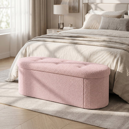 Folding Teddy Storage Bench with Dividers, 43", Pink