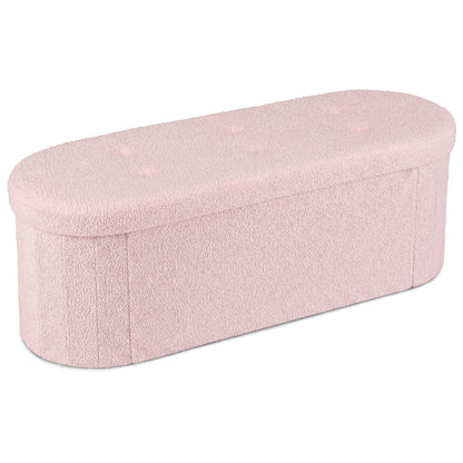 Folding Teddy Storage Bench with Dividers, 43", Pink