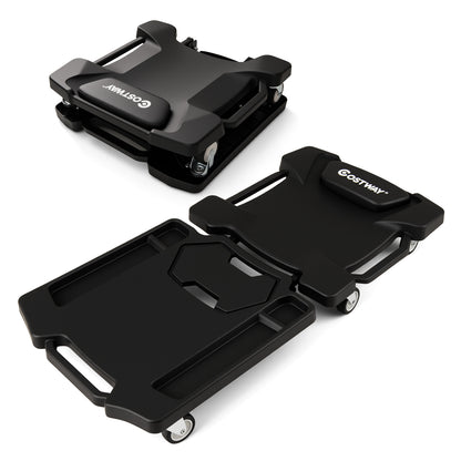 43 Inches Foldable Mechanic Creeper with Padded Headrest and Tool Trays-BK, Black Garages at Gallery Canada