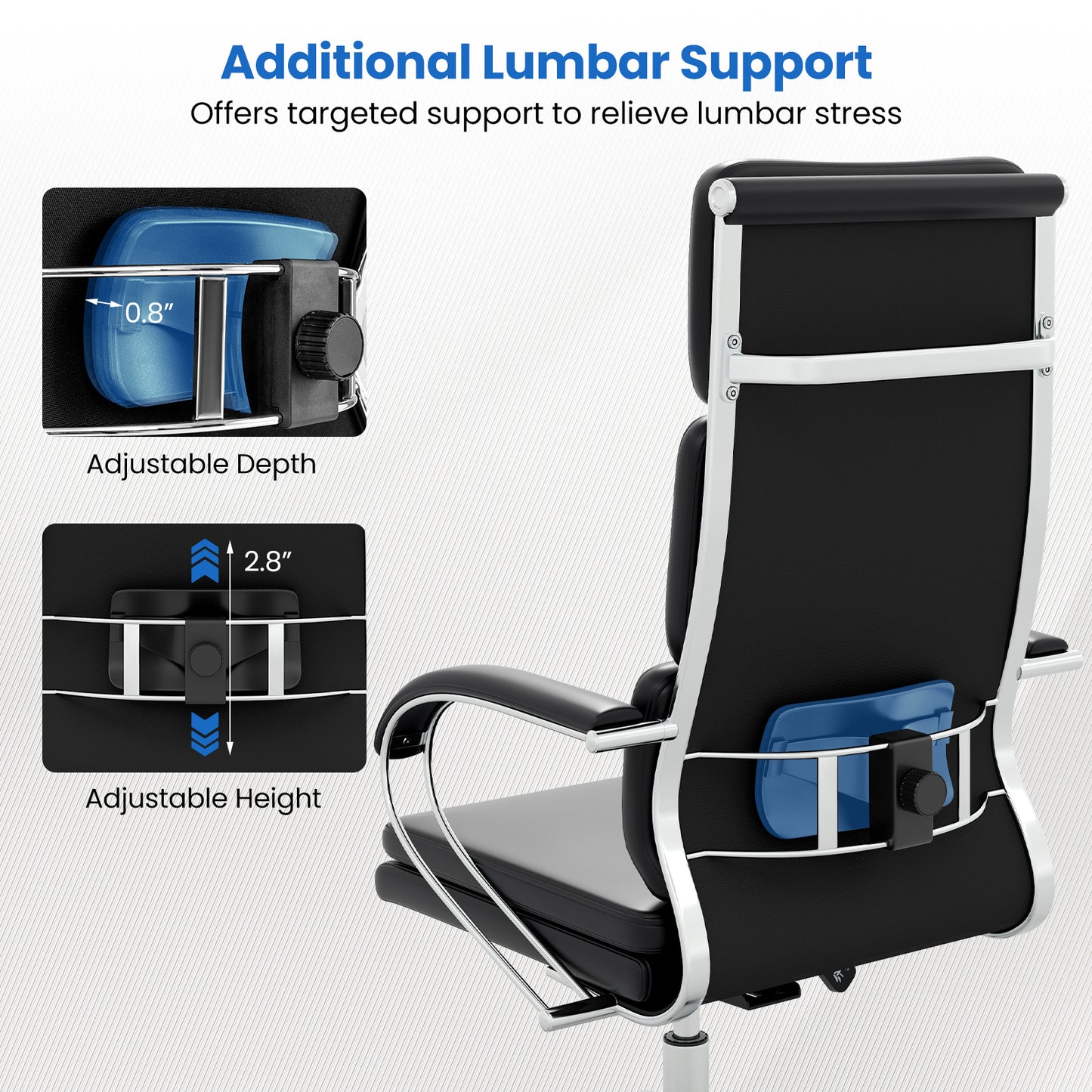 Ergonomic Leather Office Chair, Adjustable Height, Rocking Function, Black Ergonomic Chairs at Gallery Canada