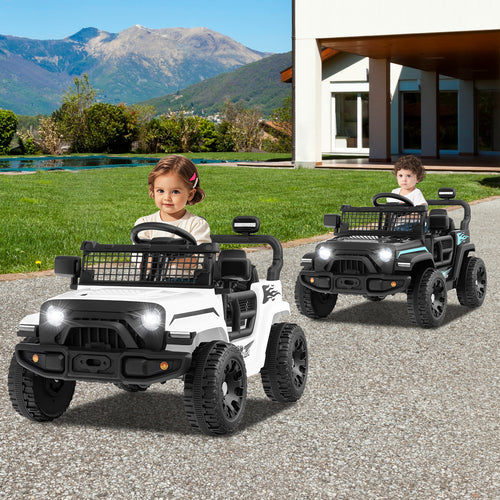 Kids Ride On Truck, 12V Battery Powered Electric Vehicle, White