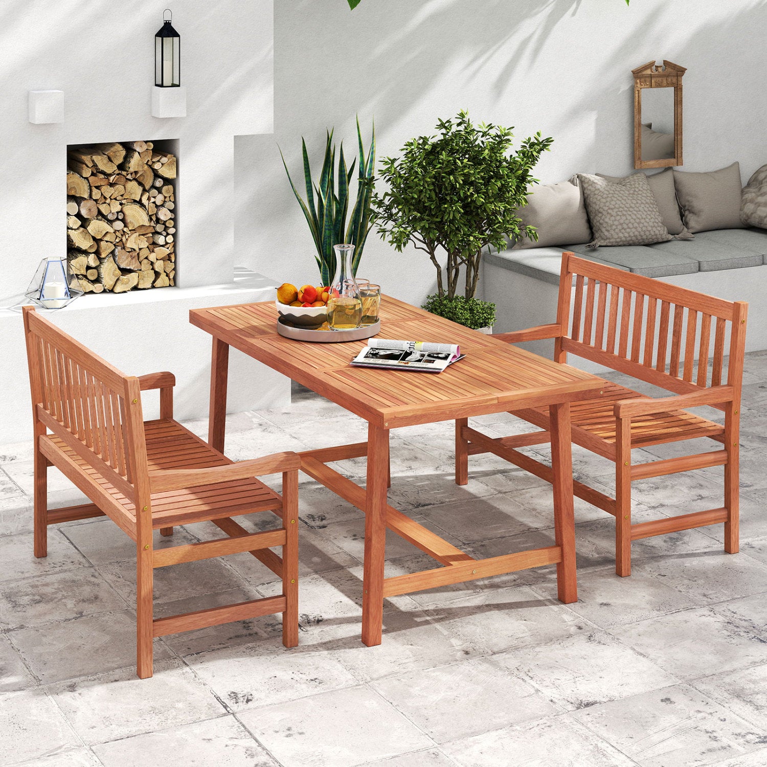 44 Inch 2-Seat Outdoor Loveseat Bench Outdoor Benches at Gallery Canada