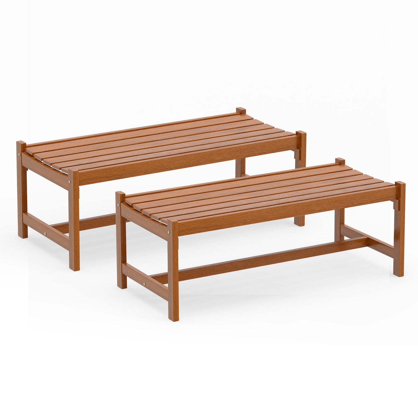 44" Patio Wood Bench Set, 2 Outdoor Hardwood Dining Benches, Teak Outdoor Benches Options at Gallery Canada