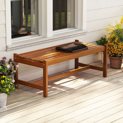 44" Patio Wood Bench Set, 2 Outdoor Hardwood Dining Benches, Teak Outdoor Benches at Gallery Canada