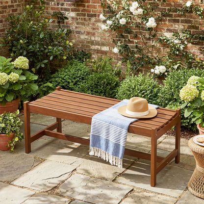 44" Patio Wood Bench Set, 2 Outdoor Hardwood Dining Benches, Teak Outdoor Benches at Gallery Canada