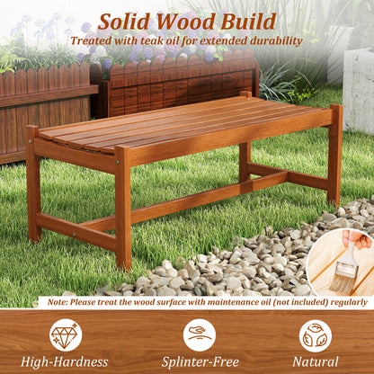 44" Patio Wood Bench Set, 2 Outdoor Hardwood Dining Benches, Teak Outdoor Benches at Gallery Canada