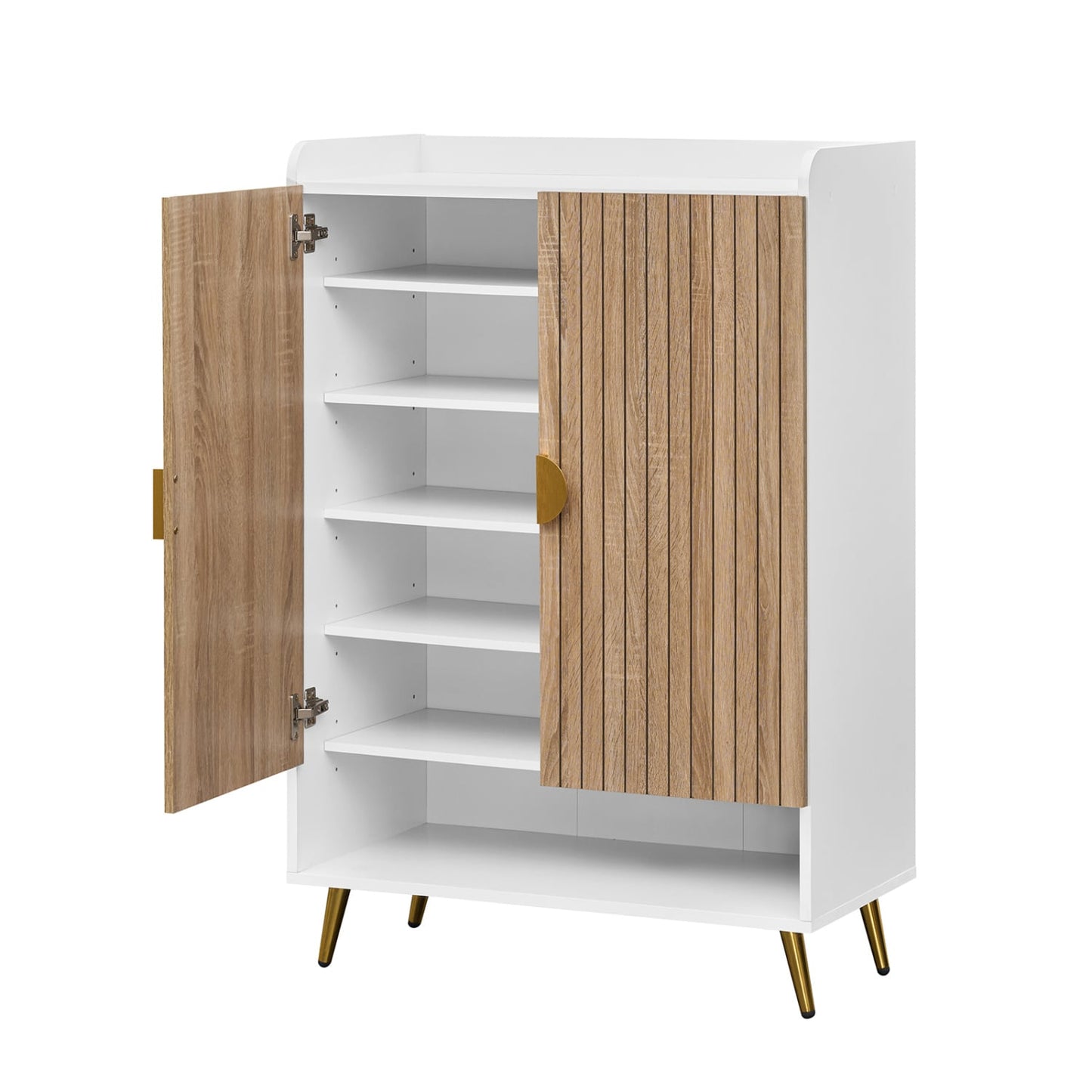 44" Tall Shoe Storage Cabinet, 7-Tier Doors, Adjustable Shelves Shoe Racks & Storage Benches at Gallery Canada