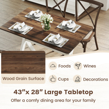 Modern Dining Table, Wooden Kitchen Table, X-Shaped Frame, White Dining Tables at Gallery Canada
