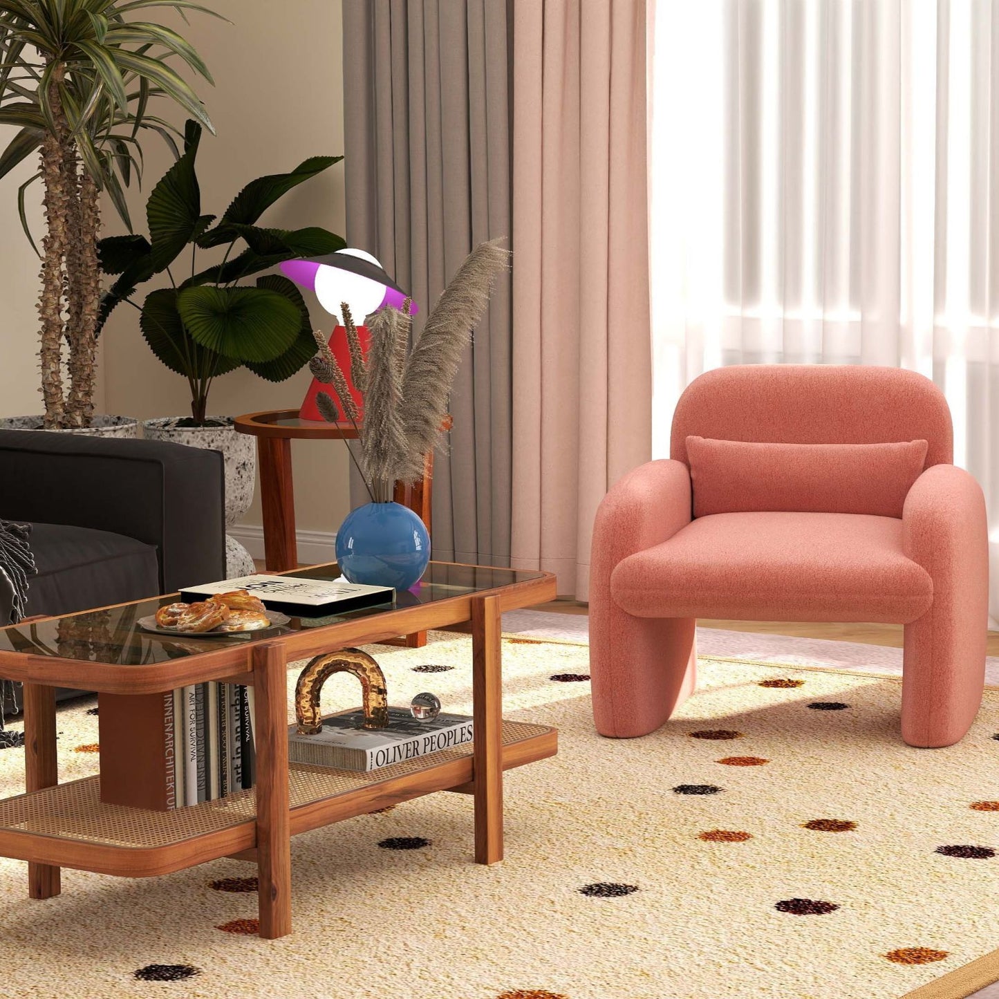 Modern Living Room Furniture Set (Bookcase + Coffee Table + End Table + Accent Chair) Living Room at Gallery Canada