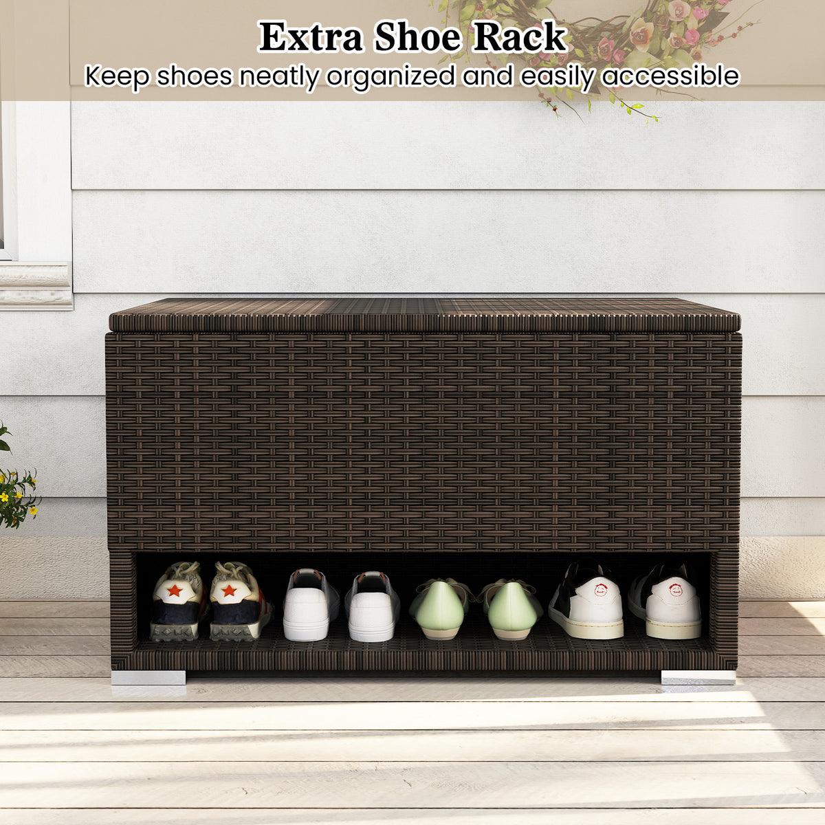 Rattan Storage Bin, Waterproof Liner, Patio Cushions, Brown Sheds & Outdoor Storage at Gallery Canada
