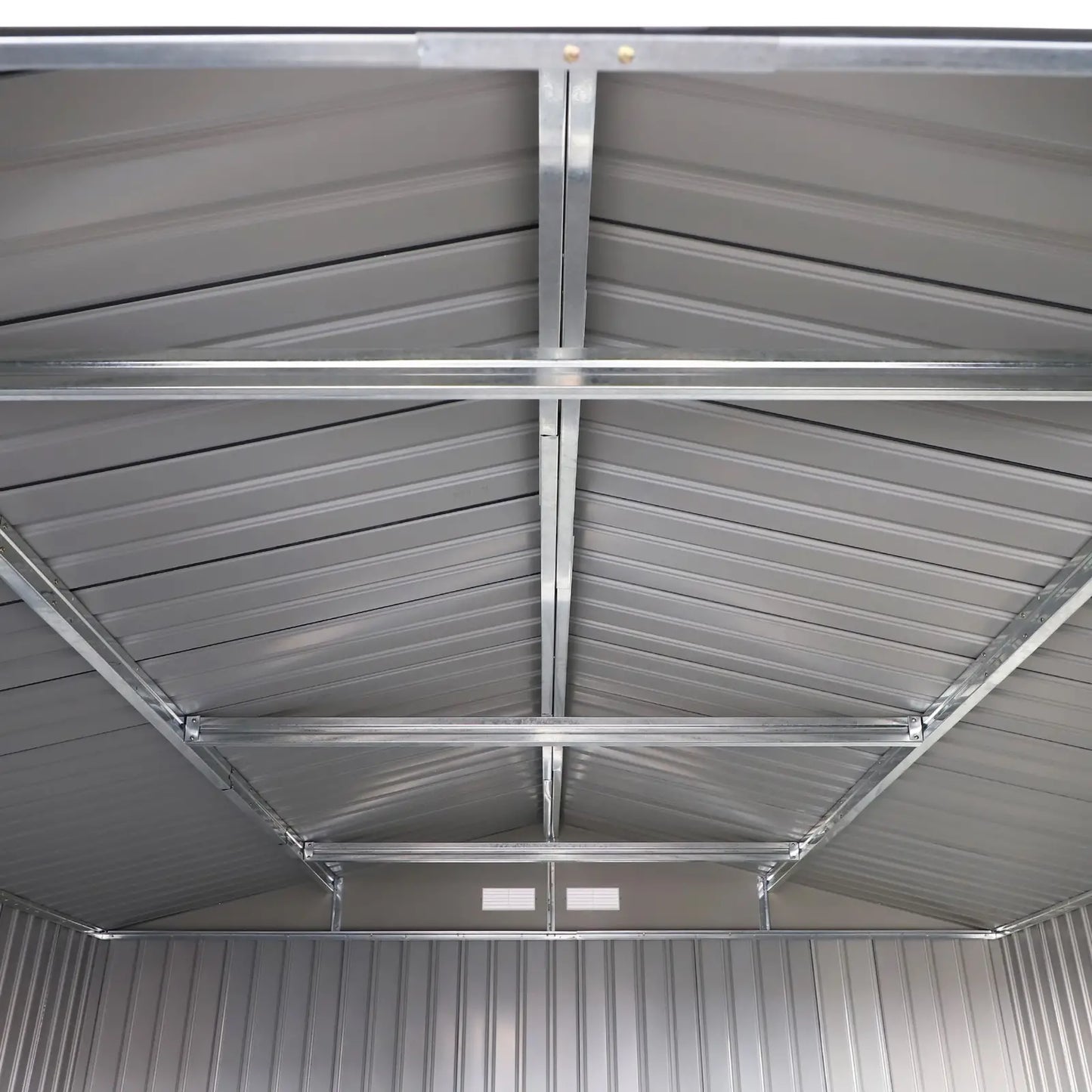11' x 13' Garden Storage Shed, Metal, Double Doors, White Sheds at Gallery Canada