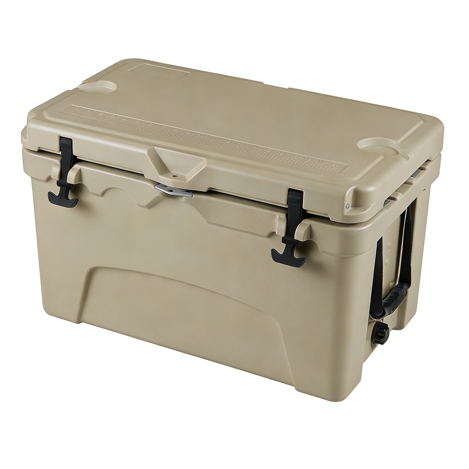 45 Quart Portable Hard Cooler, Insulated Ice Chest, Khaki Coolers Khaki at Gallery Canada