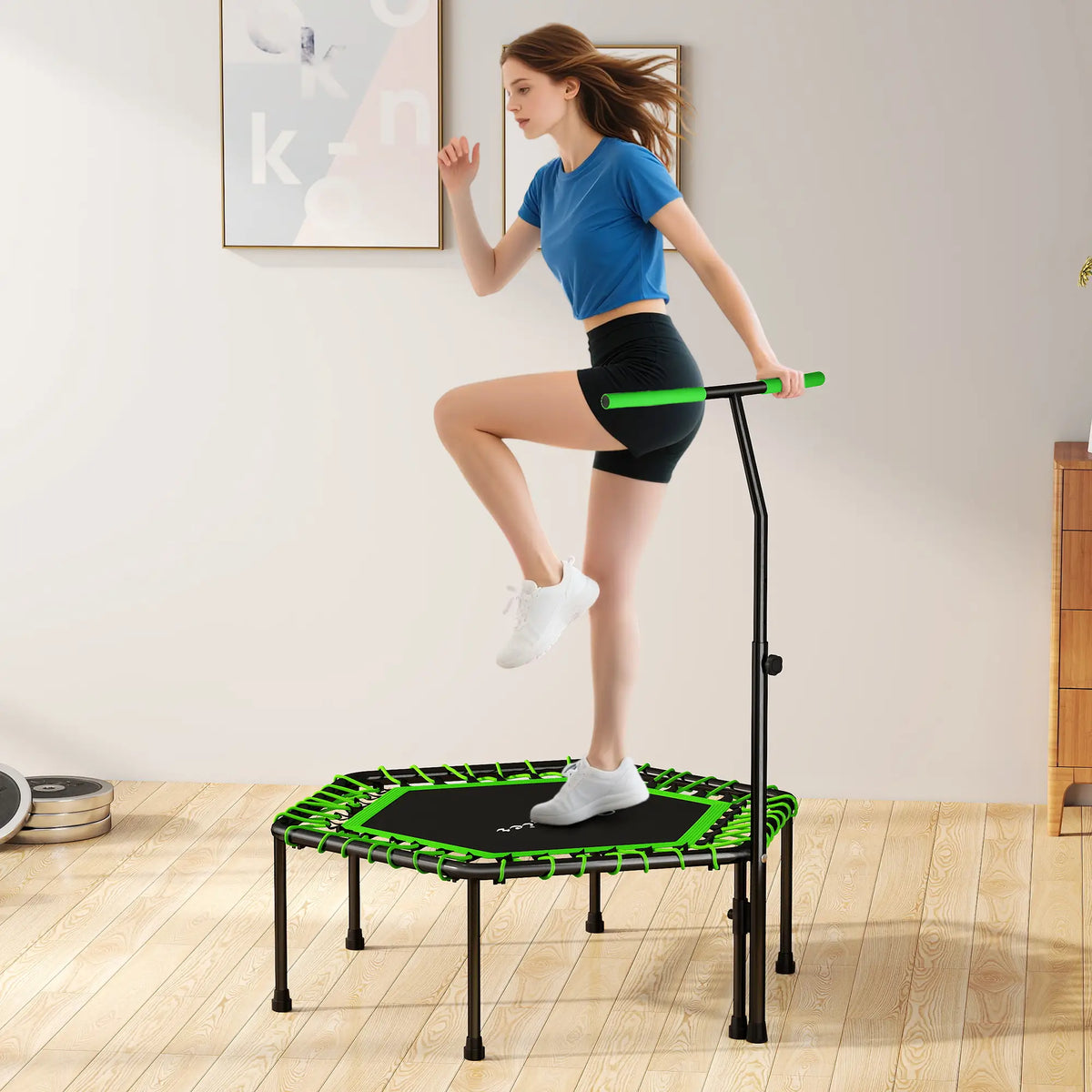 45" Rebounder Trampoline for Adults, Mini Fitness Trampoline with Adjustable Handle Trampolines at Gallery Canada